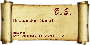 Brabander Sarolt névjegykártya